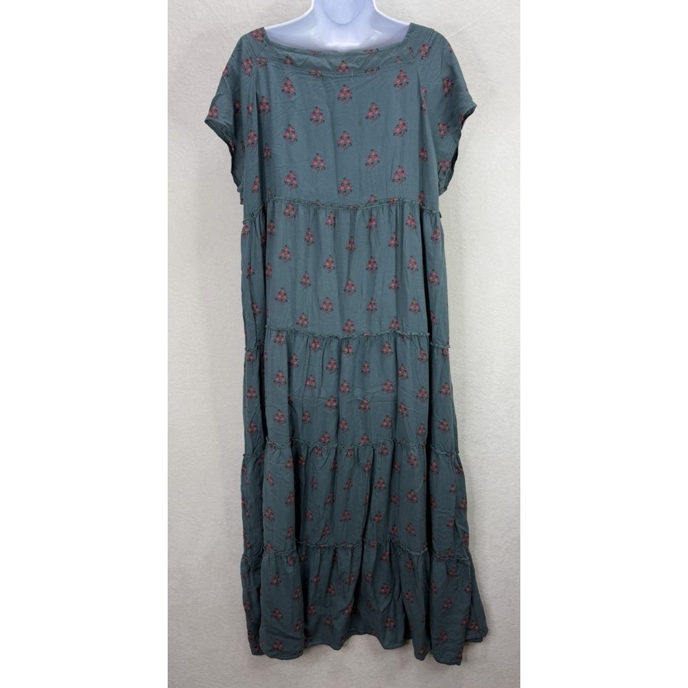 Natural Life Berkley Teal Floral Maxi Dress Size Large X-Large - Picture 3 of 6